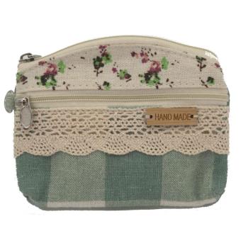 Handtasche Patchwork Kosmetiktasche Geldbörse grün